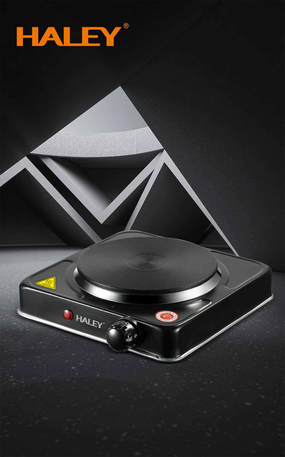 Plită Electrică HALEY cu 1 Zonă de Gătit – 1000W, Timer, Protecție la Supraîncălzire, Design Compact din Oțel Inoxidabil